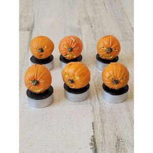 Unique tealight candle jack-o'-lantern sad mad happy set Halloween pumpkin
